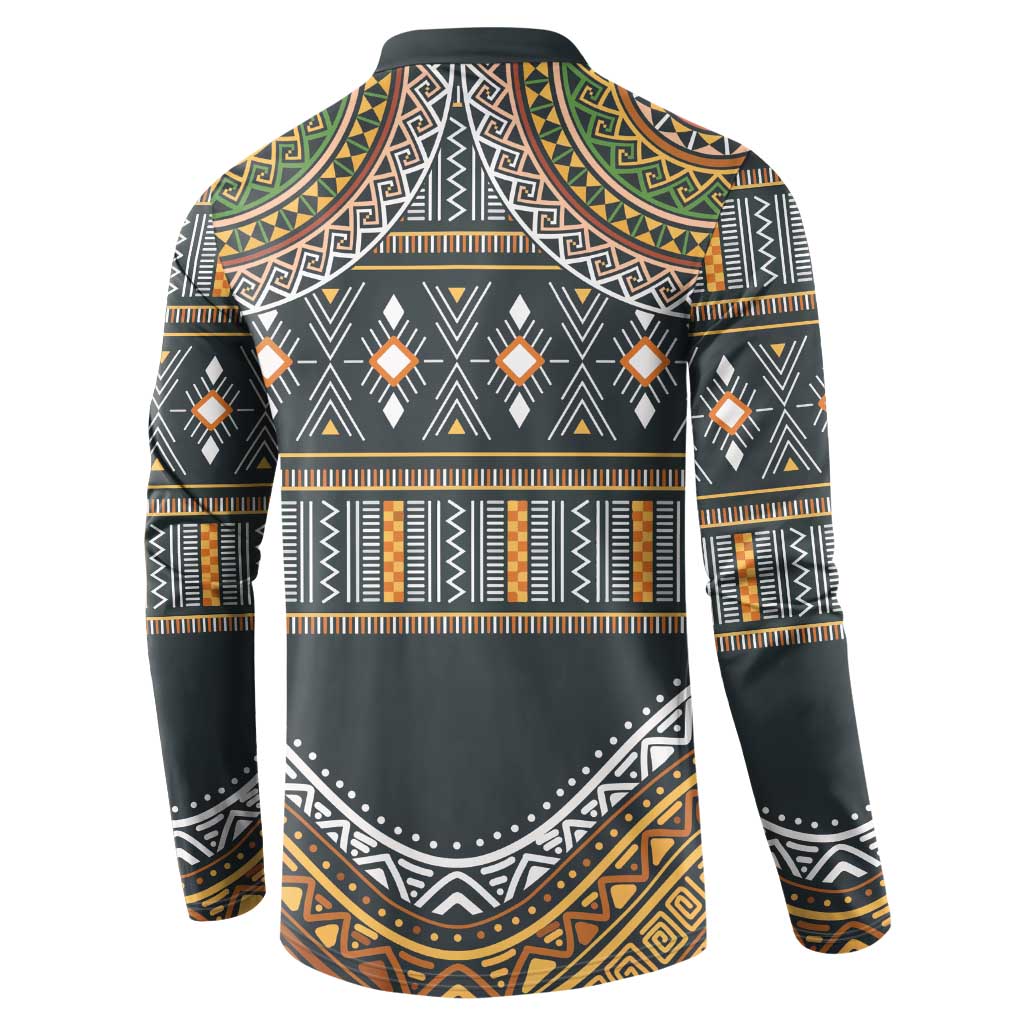 Africa Ethnic Native Pattern Button Sweatshirt