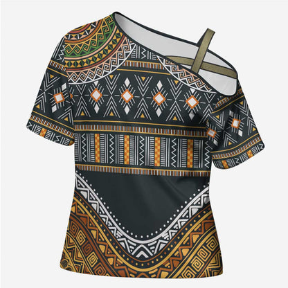 Africa Ethnic Native Pattern Cross Shoulder Shirt