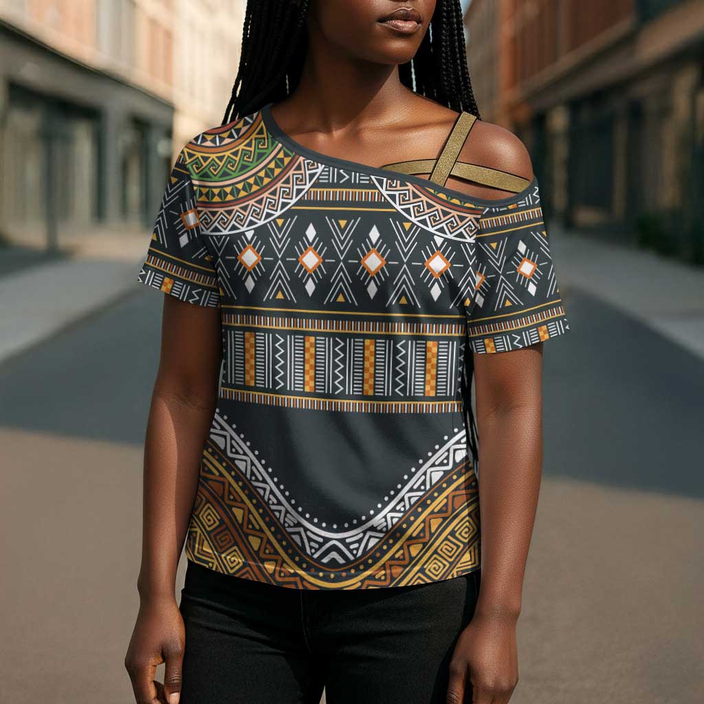 Africa Ethnic Native Pattern Cross Shoulder Shirt
