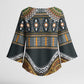 Africa Ethnic Native Pattern Kimono Sleeve Blouse