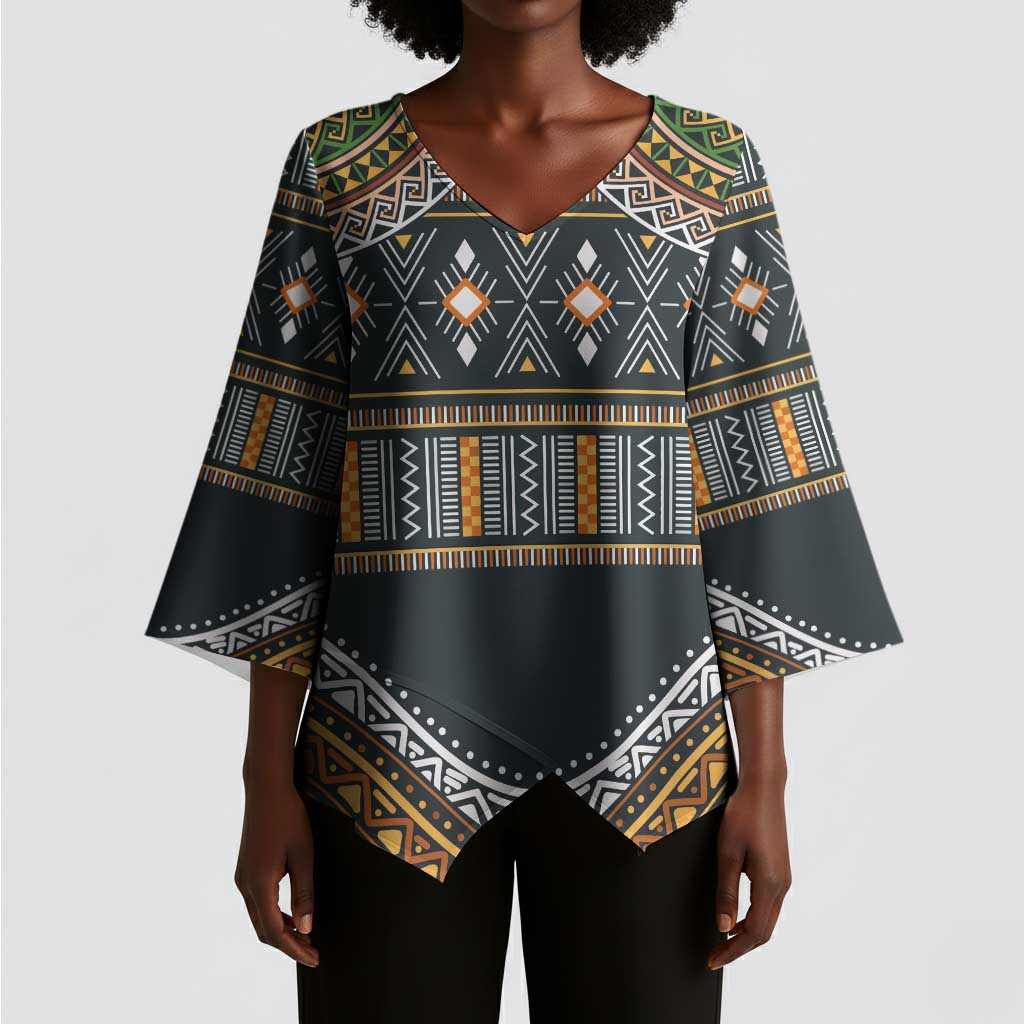Africa Ethnic Native Pattern Kimono Sleeve Blouse