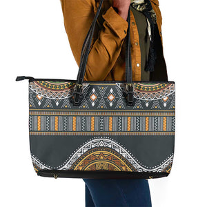 Afro Ethnic Native Pattern Leather Tote Bag