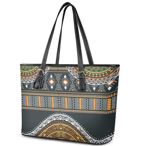 Afro Ethnic Native Pattern Leather Tote Bag