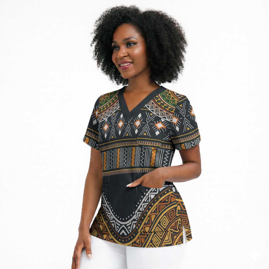 Africa Ethnic Native Pattern Scrub Top