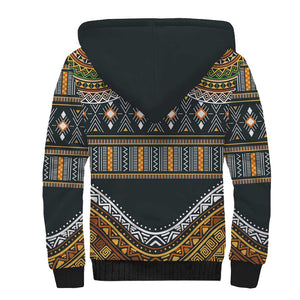 Afro Ethnic Native Pattern Sherpa Hoodie