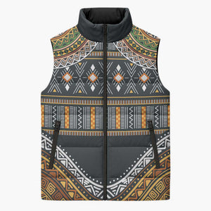 Africa Ethnic Native Pattern Sleeveless Puffer Jacket