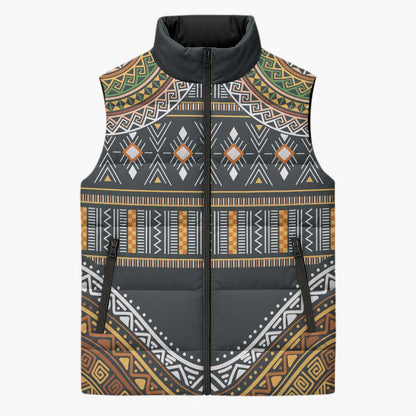 Africa Ethnic Native Pattern Sleeveless Puffer Jacket