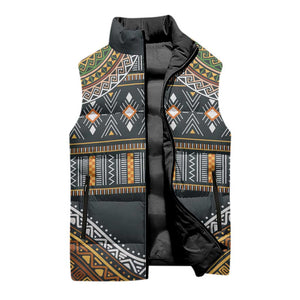 Africa Ethnic Native Pattern Sleeveless Puffer Jacket