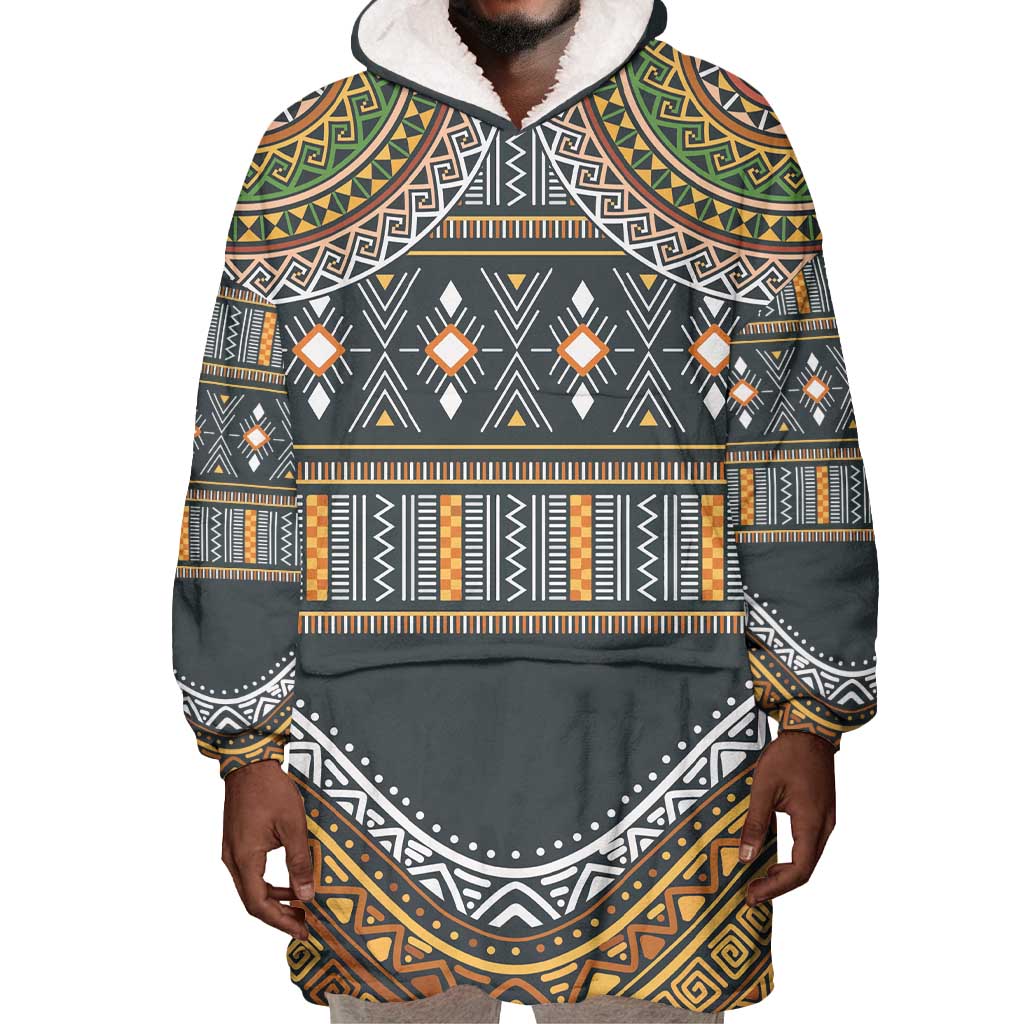 Afro Ethnic Native Pattern Wearable Blanket Hoodie