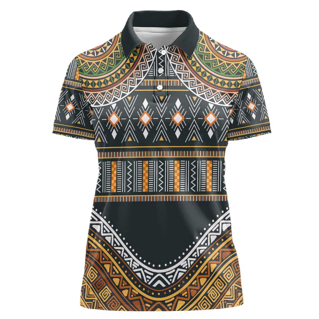 Afro Ethnic Native Pattern Women Polo Shirt