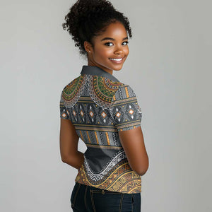 Afro Ethnic Native Pattern Women Polo Shirt