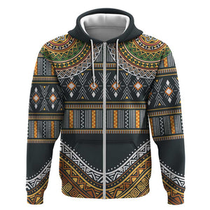 Afro Ethnic Native Pattern Zip Hoodie