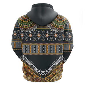 Afro Ethnic Native Pattern Zip Hoodie