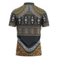Africa Ethnic Native Pattern Zipper Polo Shirt