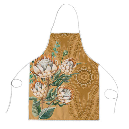 Africa King Proteas Dashiki Motif Apron Gold Style