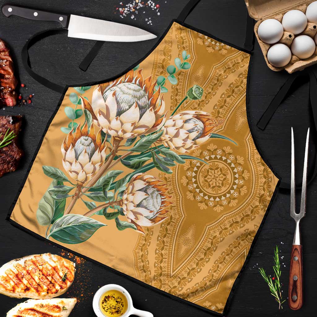 Africa King Proteas Dashiki Motif Apron Gold Style
