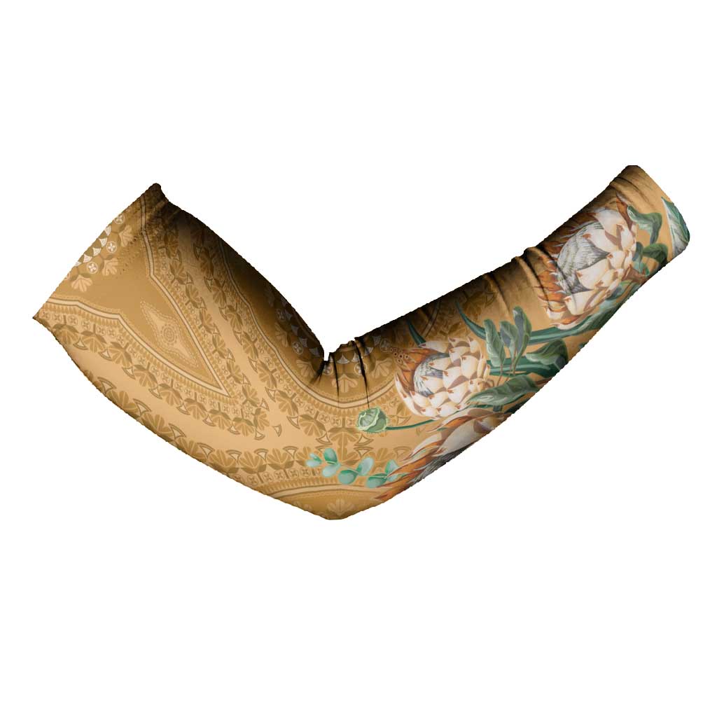 Africa King Proteas Dashiki Motif Arm Sleeves Gold Style