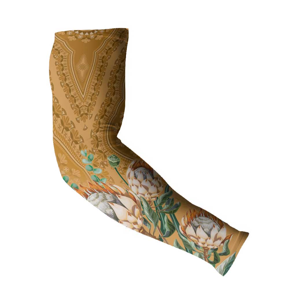 Africa King Proteas Dashiki Motif Arm Sleeves Gold Style