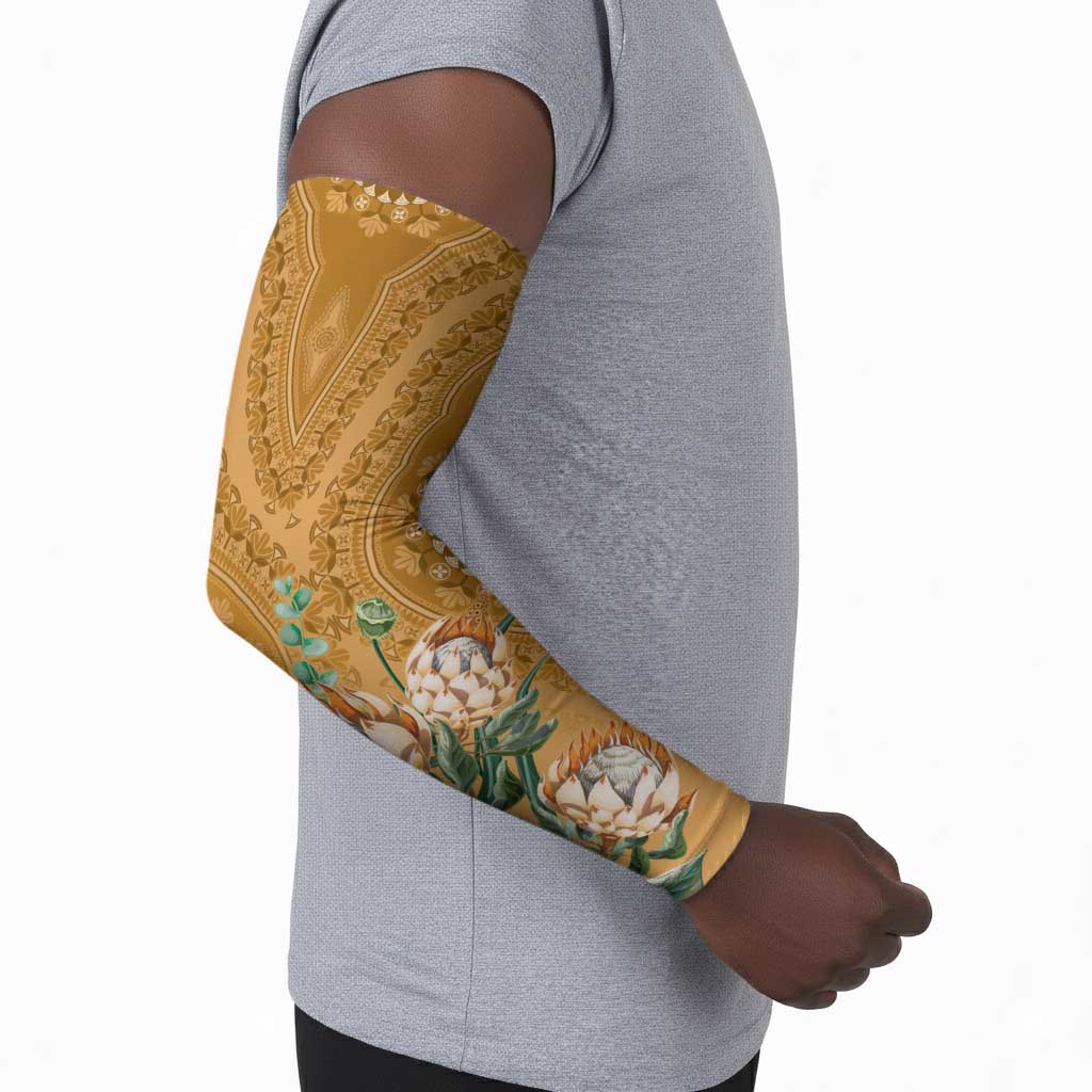 Africa King Proteas Dashiki Motif Arm Sleeves Gold Style