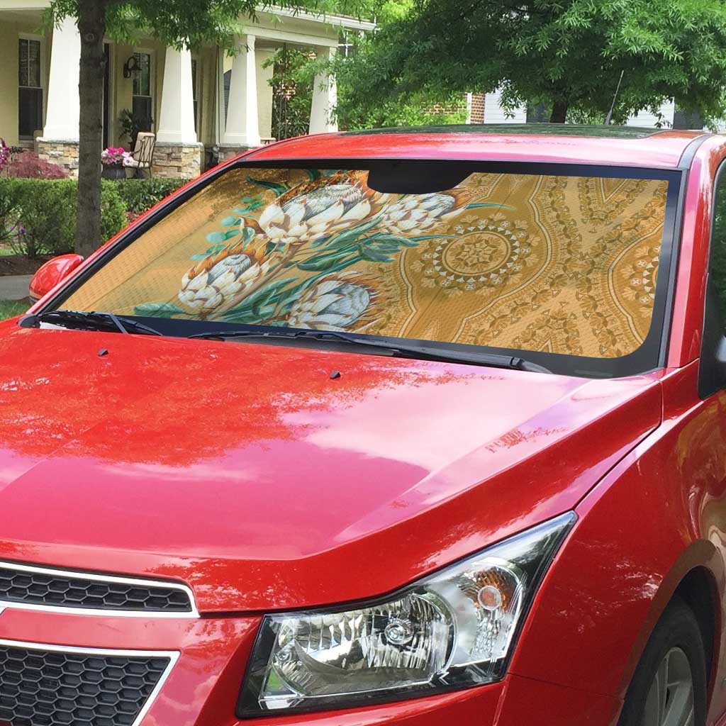 Africa King Proteas Dashiki Motif Auto Sun Shade Gold Style