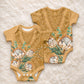 Africa King Proteas Dashiki Motif Baby Onesie Gold Style