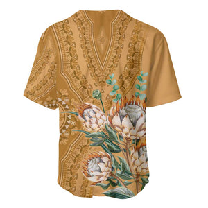 Afro King Proteas Dashiki Motif Baseball Jersey Gold Style