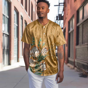 Afro King Proteas Dashiki Motif Baseball Jersey Gold Style