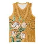 Afro King Proteas Dashiki Motif Basketball Jersey Gold Style LT9