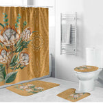 Africa King Proteas Dashiki Motif Bathroom Set Gold Style