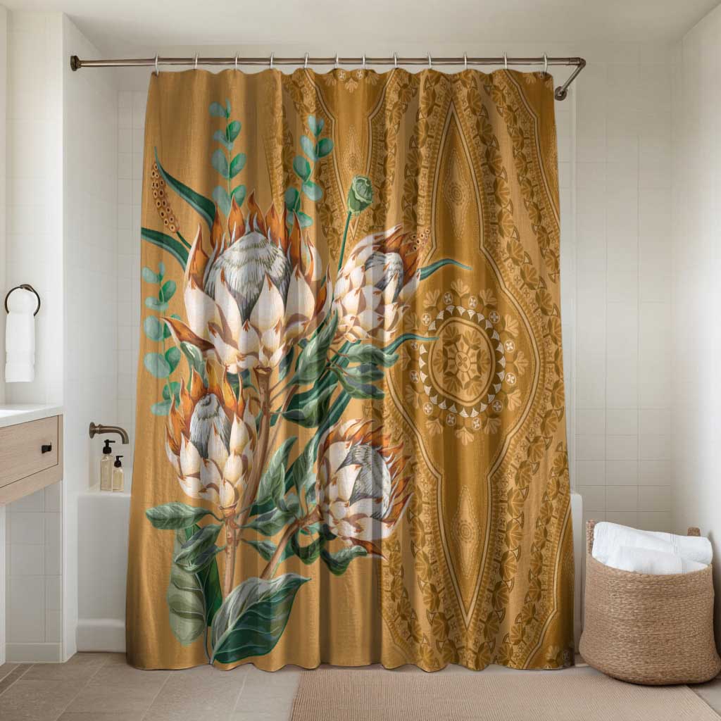 Africa King Proteas Dashiki Motif Bathroom Set Gold Style