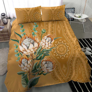 Afro King Proteas Dashiki Motif Bedding Set Gold Style