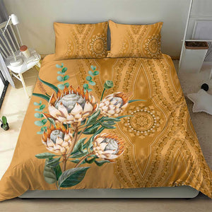 Afro King Proteas Dashiki Motif Bedding Set Gold Style