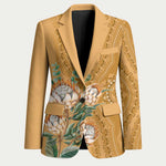 Africa King Proteas Dashiki Motif Blazer Gold Style