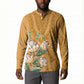 Africa King Proteas Dashiki Motif Button Sweatshirt Gold Style