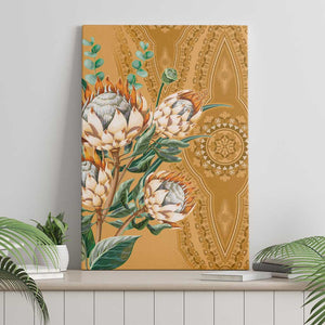 Afro King Proteas Dashiki Motif Canvas Wall Art Gold Style