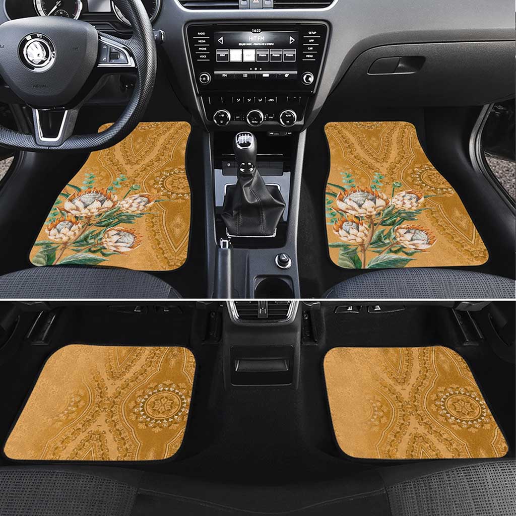 Afro King Proteas Dashiki Motif Car Mats Gold Style