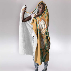 Afro King Proteas Dashiki Motif Hooded Blanket Gold Style