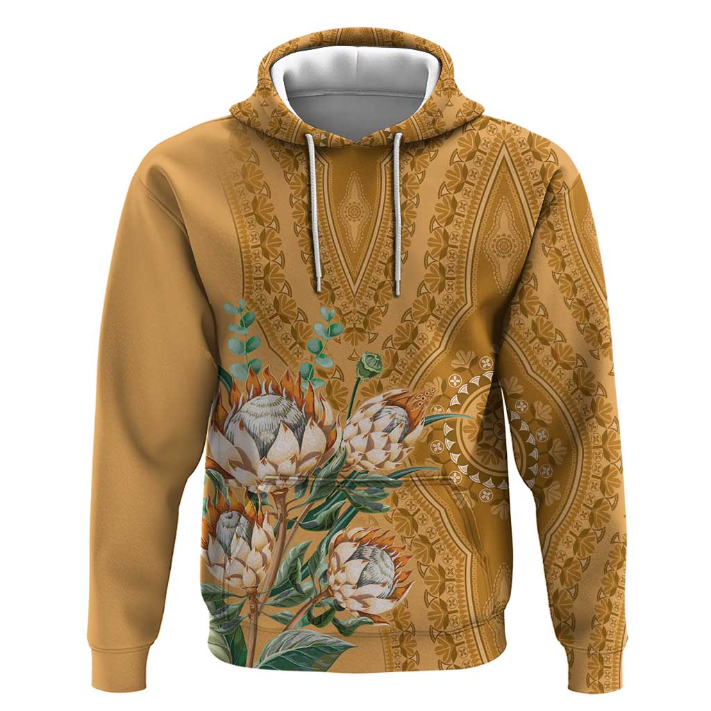 Afro King Proteas Dashiki Motif Hoodie Gold Style