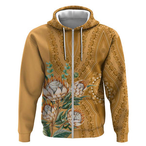 Afro King Proteas Dashiki Motif Hoodie Gold Style