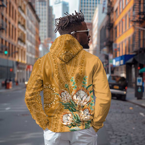 Afro King Proteas Dashiki Motif Hoodie Gold Style