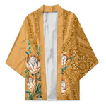 Africa King Proteas Dashiki Motif Kimono Gold Style