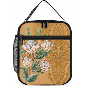 Africa King Proteas Dashiki Motif Lunch Bag Gold Style