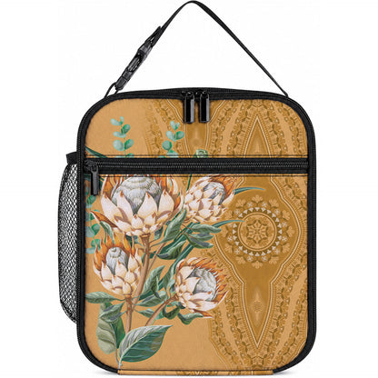 Africa King Proteas Dashiki Motif Lunch Bag Gold Style