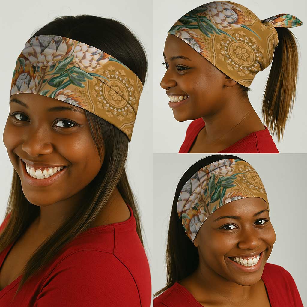 Afro King Proteas Dashiki Motif Neck Gaiter Gold Style LT9