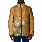 Africa King Proteas Dashiki Motif Padded Jacket Gold Style