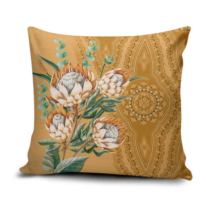 Africa King Proteas Dashiki Motif Pillow Cover Gold Style