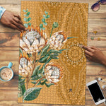 Africa King Proteas Dashiki Motif Puzzle Gold Style