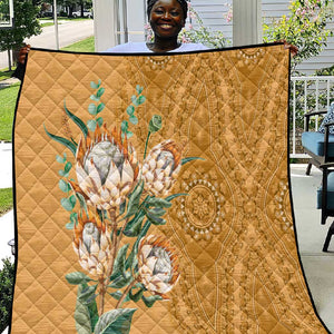 Afro King Proteas Dashiki Motif Quilt Gold Style