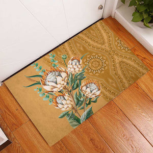 Afro King Proteas Dashiki Motif Rubber Doormat Gold Style