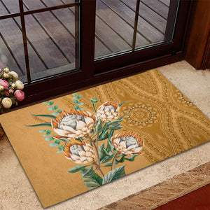 Afro King Proteas Dashiki Motif Rubber Doormat Gold Style